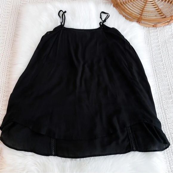 Auguste The Label Pleated Mini Dress Blouse Tunic Top Crochet High Low US 2 - Picture 5 of 13